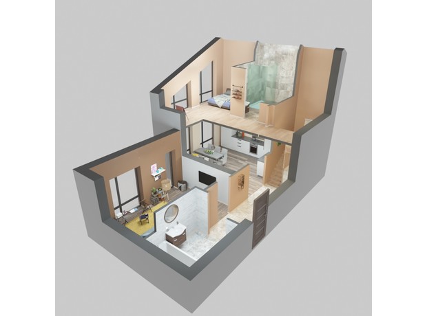 ЖК Viking Home: планування 2-кімнатної квартири 90.75 м²