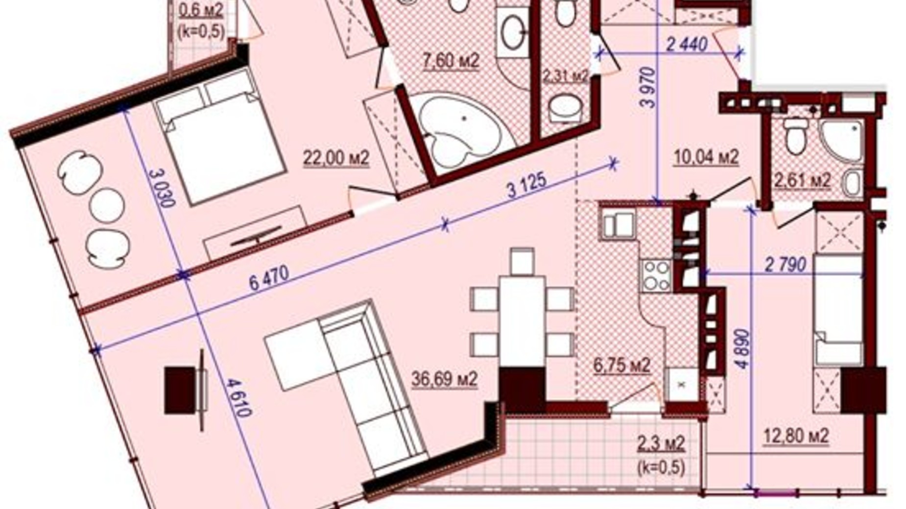 Планування вільне планування квартири в ЖК Баку 110 м², фото 156746