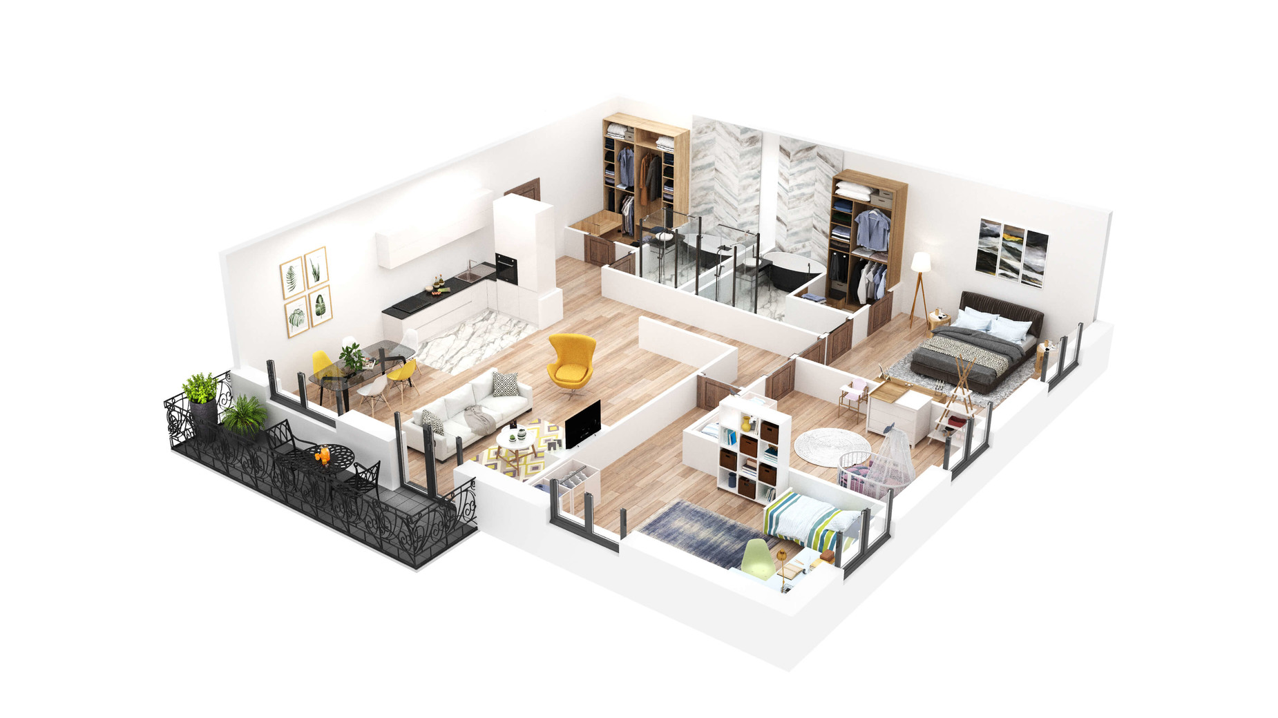 Планировка 4-комнатной квартиры в КД Корона Ренессанса 146.98 м², фото 157049