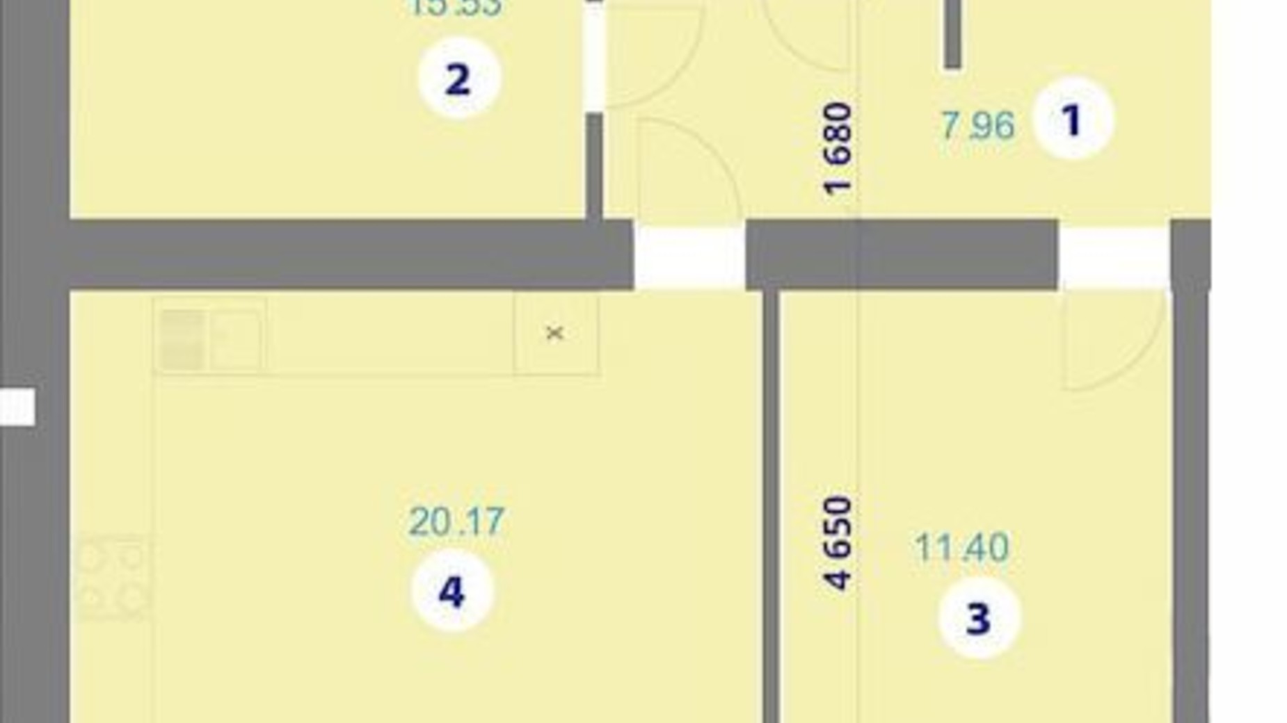 Планування 2-кімнатної квартири в ЖК Квартал Галицький-2 62.74 м², фото 157511