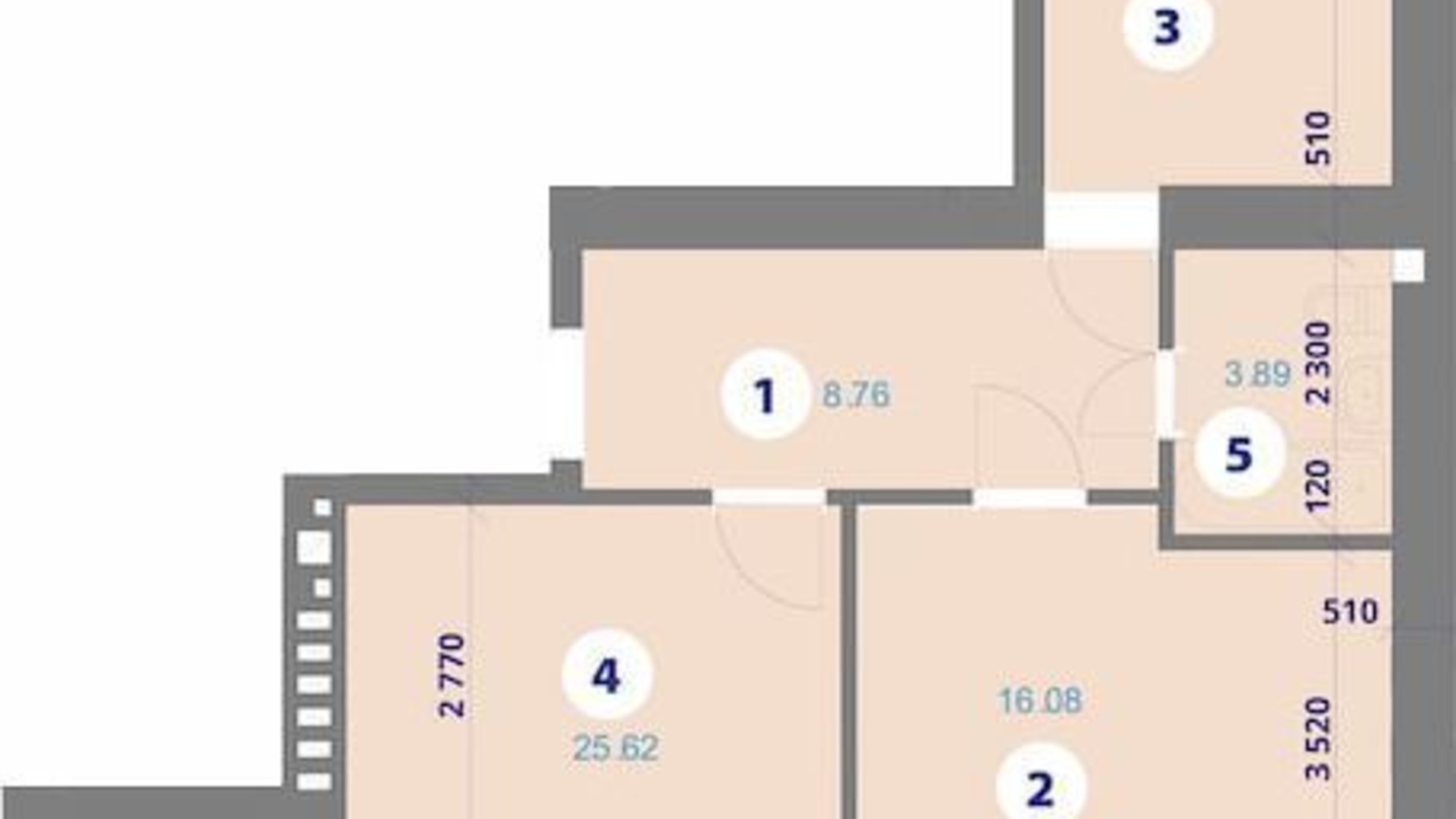Планировка 2-комнатной квартиры в ЖК Квартал Галицький-2 68.8 м², фото 157513