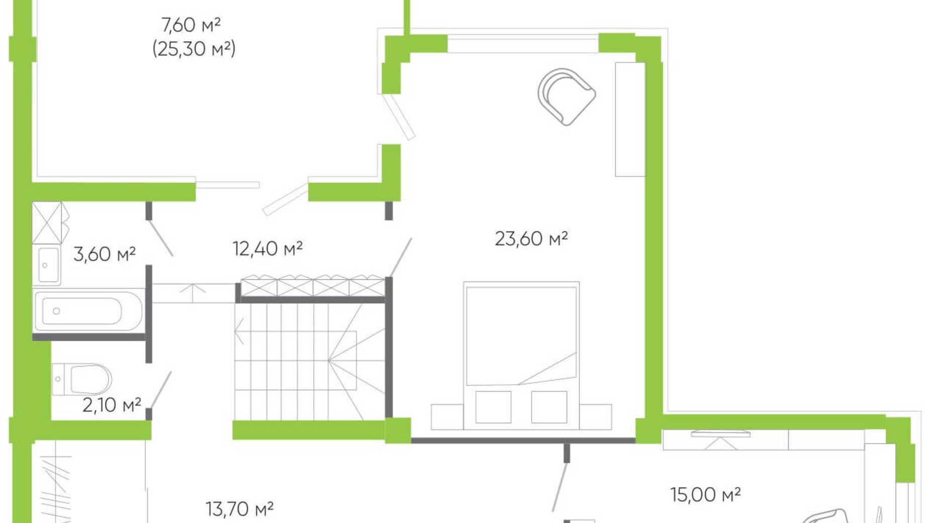 Планування 4-кімнатної квартири в ЖК Оселя парк 161.7 м², фото 158347