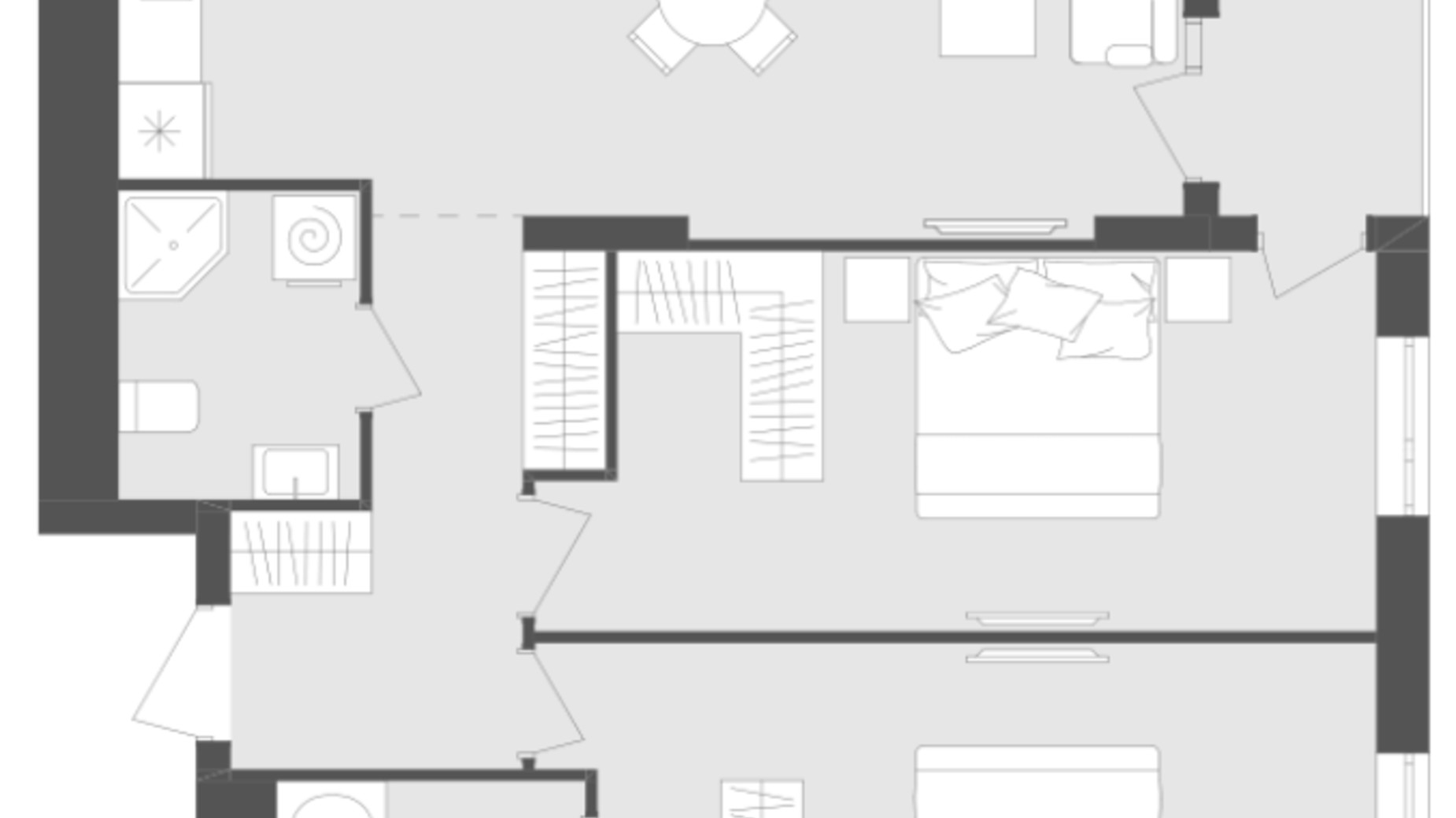 Планування 2-кімнатної квартири в ЖК Avalon Zelena Street 71.64 м², фото 159571