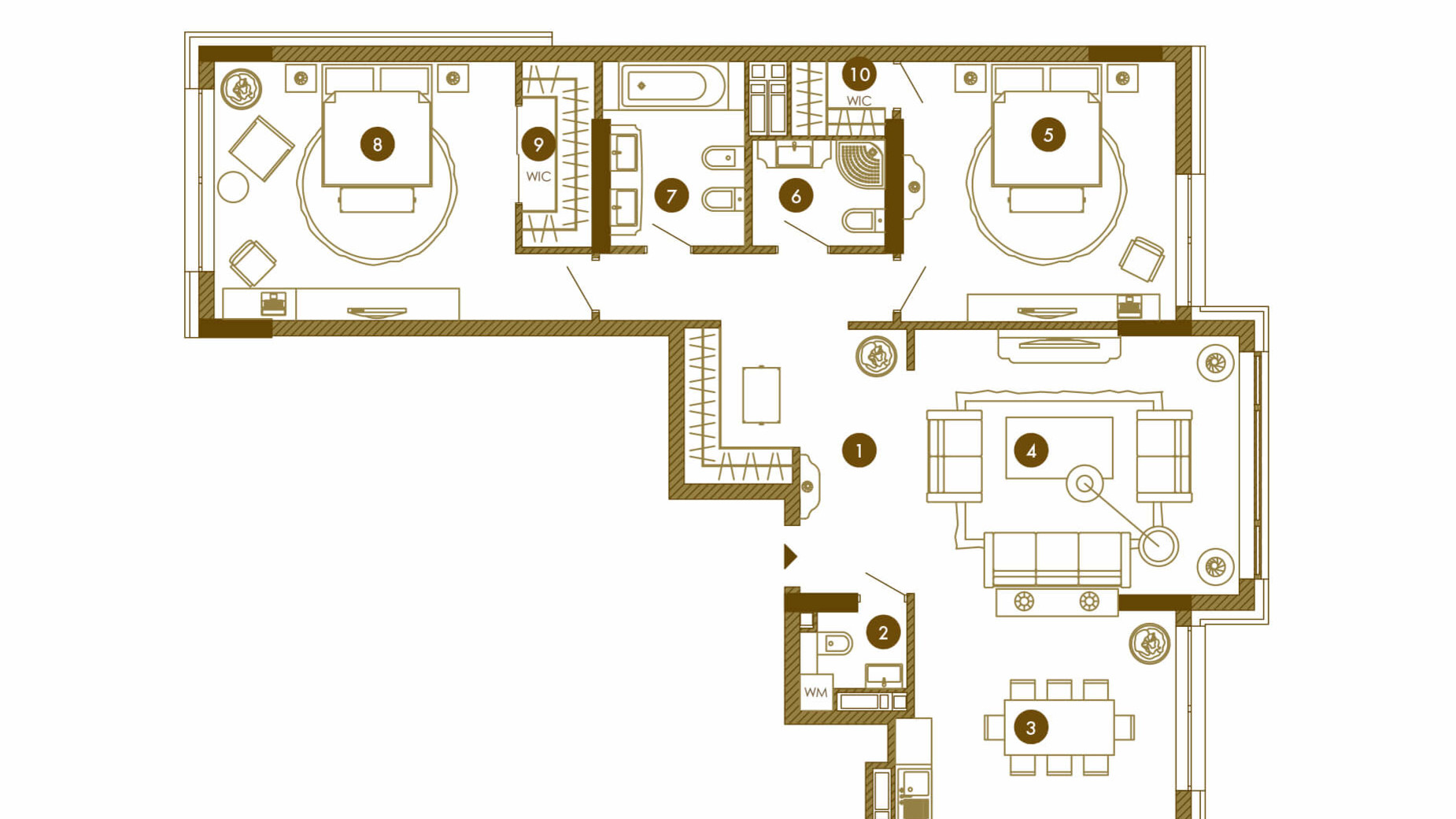 Планировка 3-комнатной квартиры в ЖК Obolon Residences 121.18 м², фото 162157