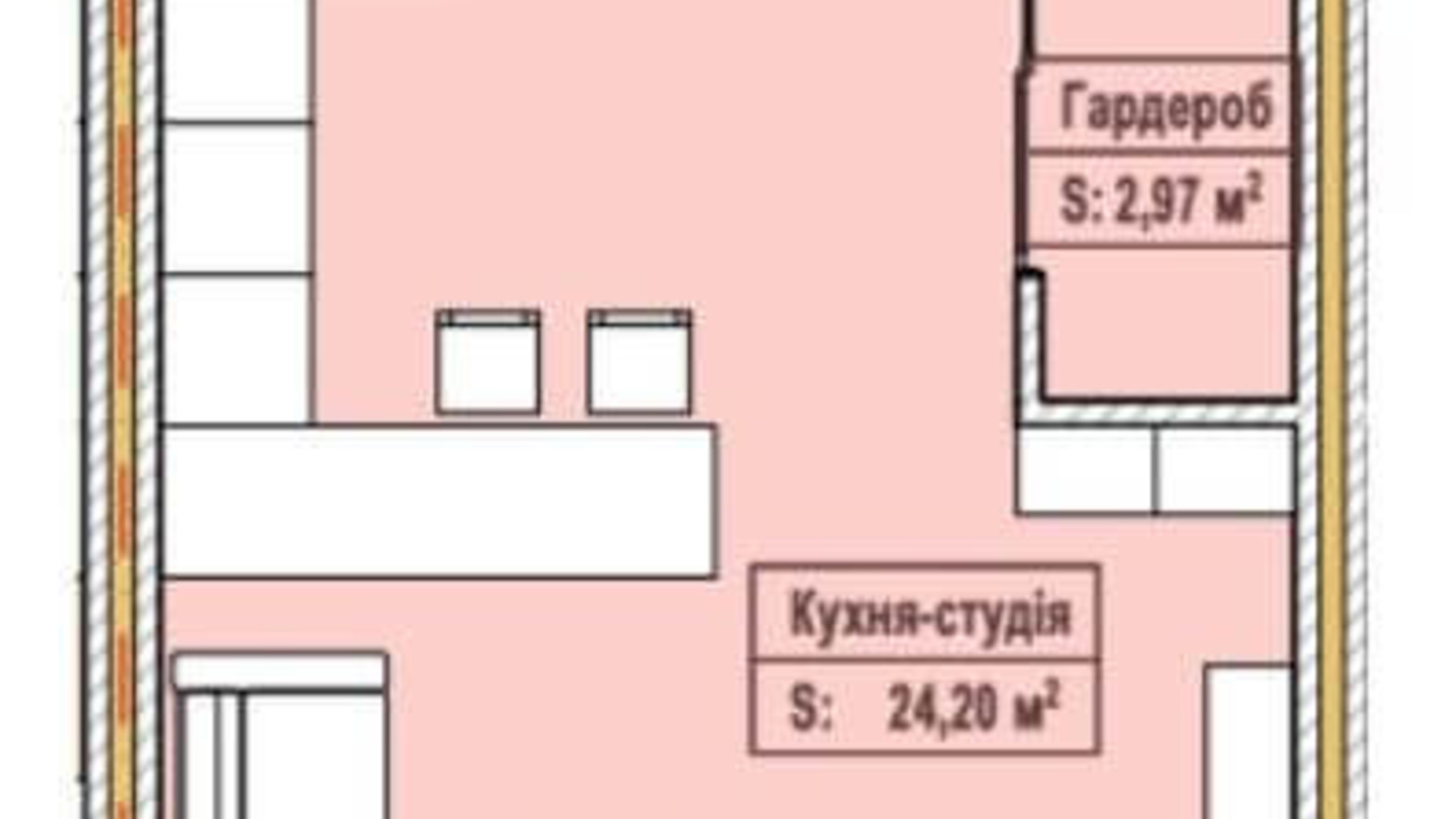 Планування смарт квартири в ЖК Олександрівськ 41.87 м², фото 163067