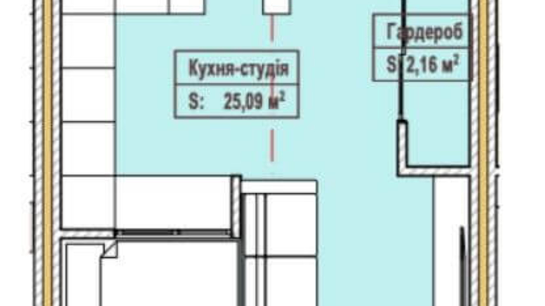 Планування смарт квартири в ЖК Олександрівськ 41.94 м², фото 163068