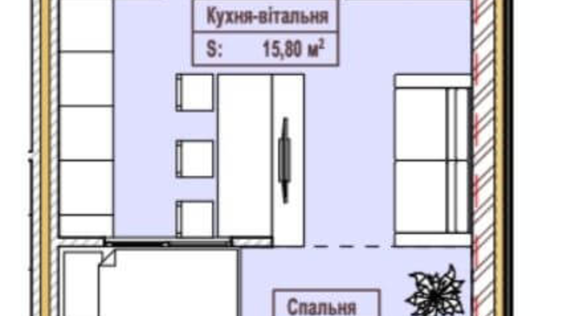 Планування смарт квартири в ЖК Олександрівськ 42.78 м², фото 163069