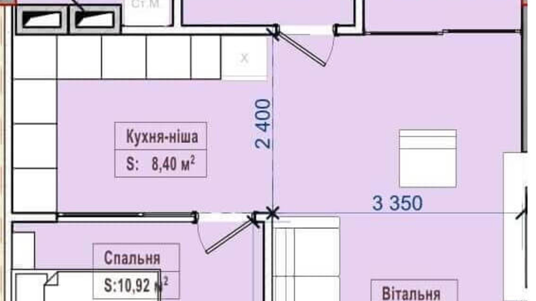 Планировка 1-комнатной квартиры в ЖК Александровск 60.81 м², фото 163072