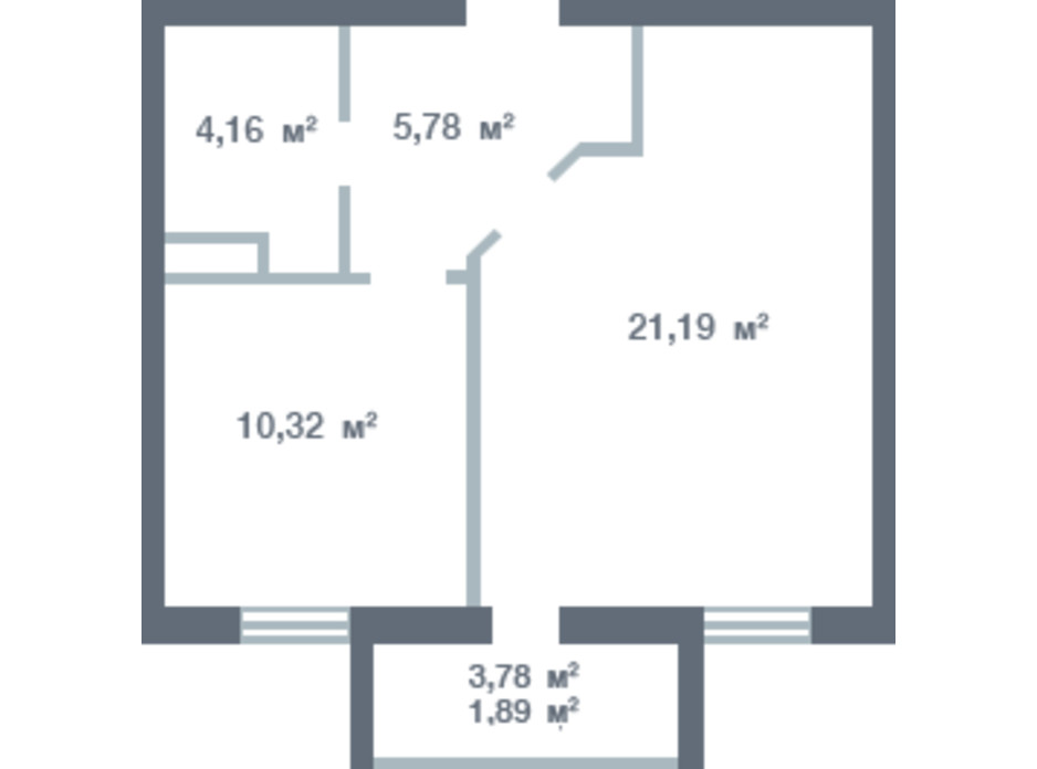 Планування 1-кімнатної квартири в ЖК Новосел 42.34 м², фото 163333 Планування 1-кімнатної квартири в ЖК Новосел 42.34 м², фото 163333
