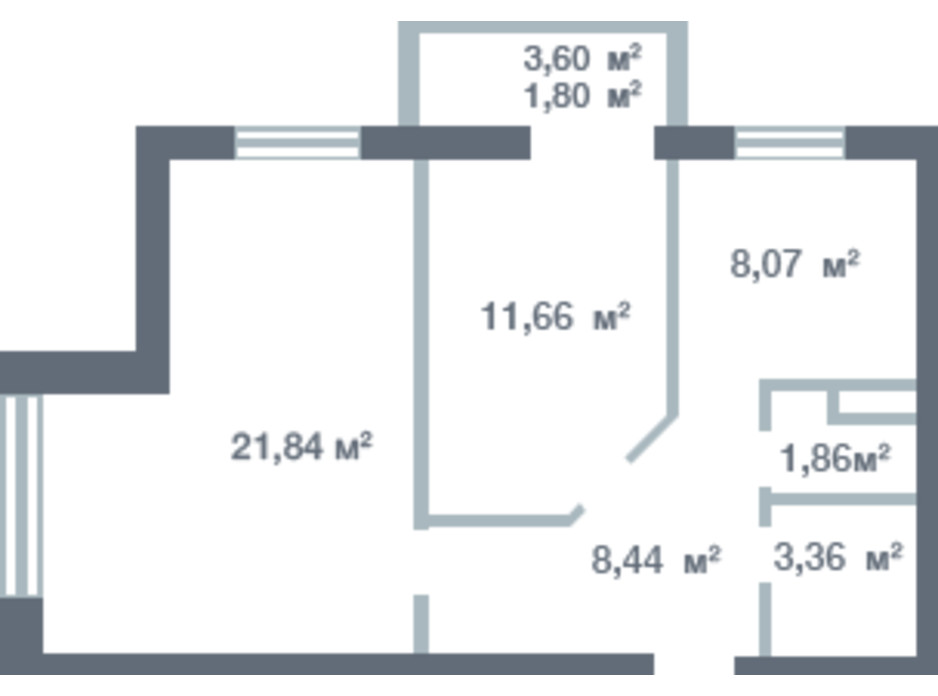 Планування 2-кімнатної квартири в ЖК Новосел 56.09 м², фото 163336 Планування 2-кімнатної квартири в ЖК Новосел 56.09 м², фото 163336