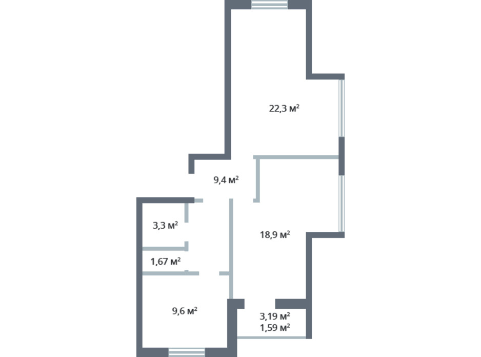 Планування 2-кімнатної квартири в ЖК Новосел 66.79 м², фото 163339 Планування 2-кімнатної квартири в ЖК Новосел 66.79 м², фото 163339
