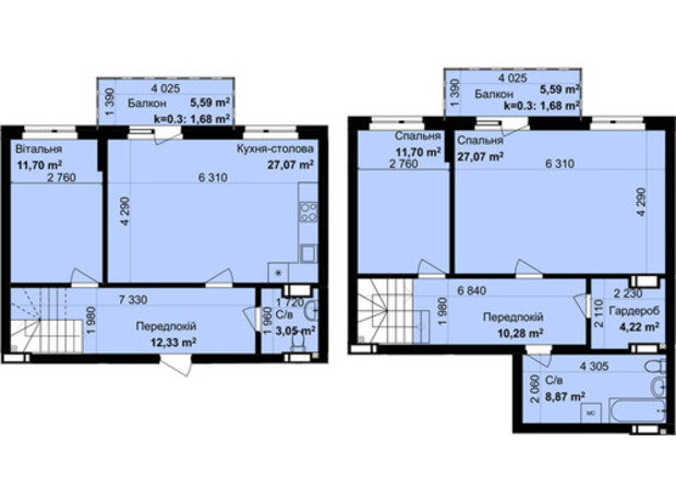 ЖК Кришталеві джерела: планування 3-кімнатної квартири 119.65 м²