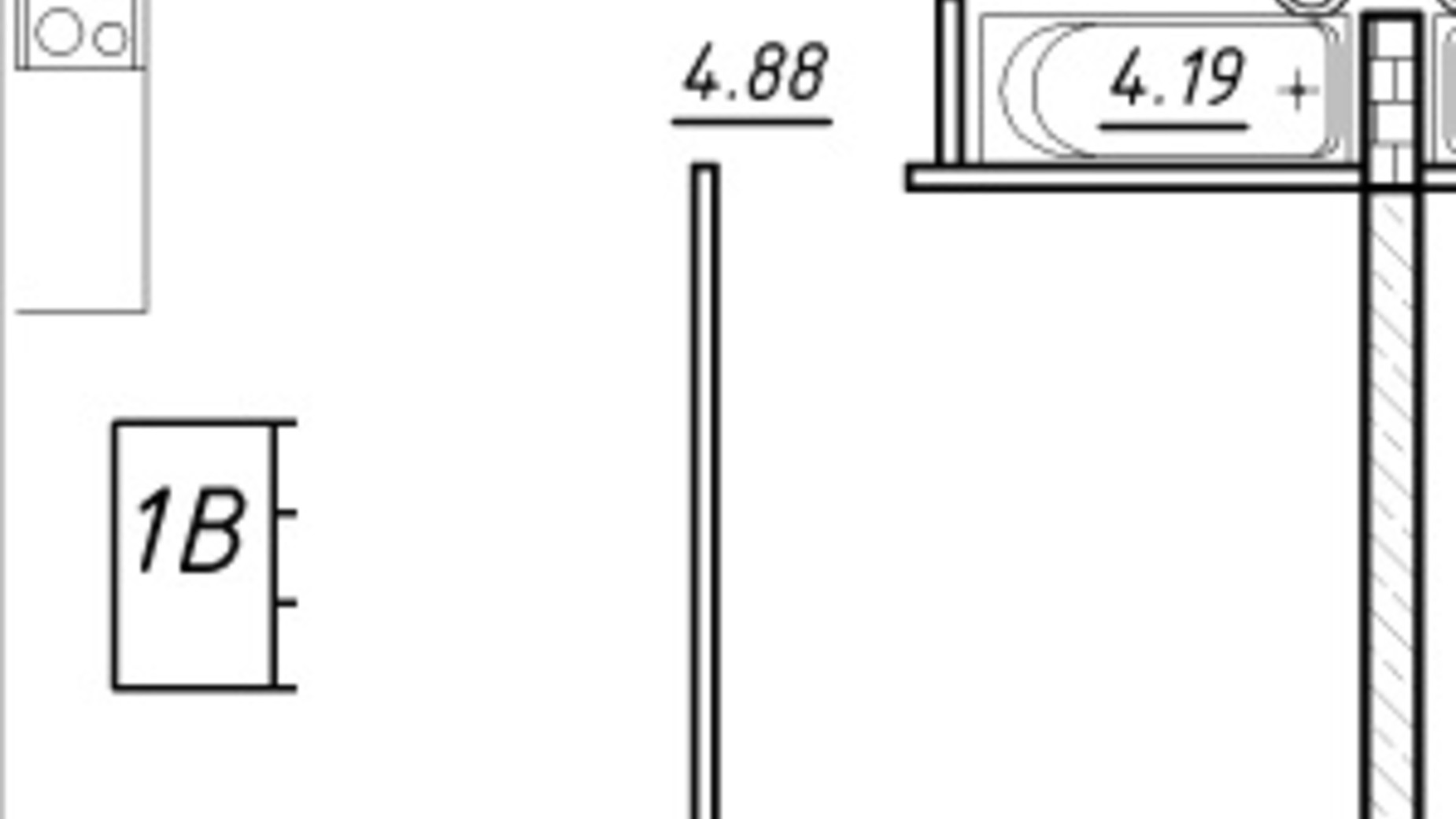 Планування 1-кімнатної квартири в ЖК Manhattan 41.69 м², фото 164909