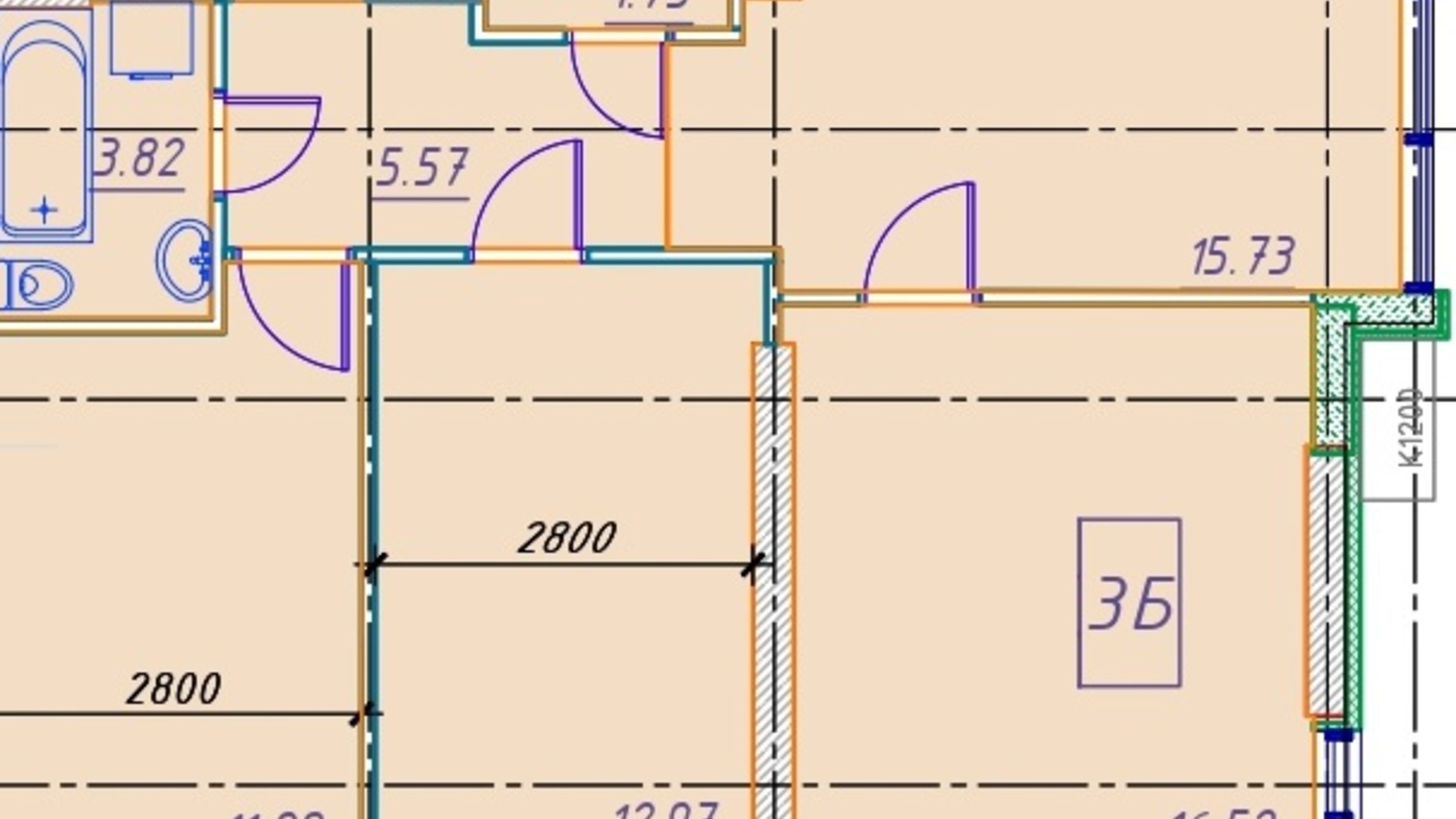 Планування 3-кімнатної квартири в ЖК Manhattan 66.27 м², фото 165059