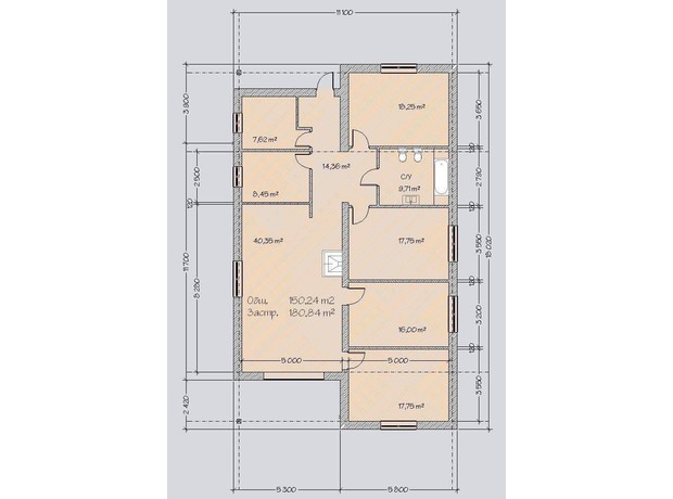 КМ Графський: планування 4-кімнатної квартири 178 м²