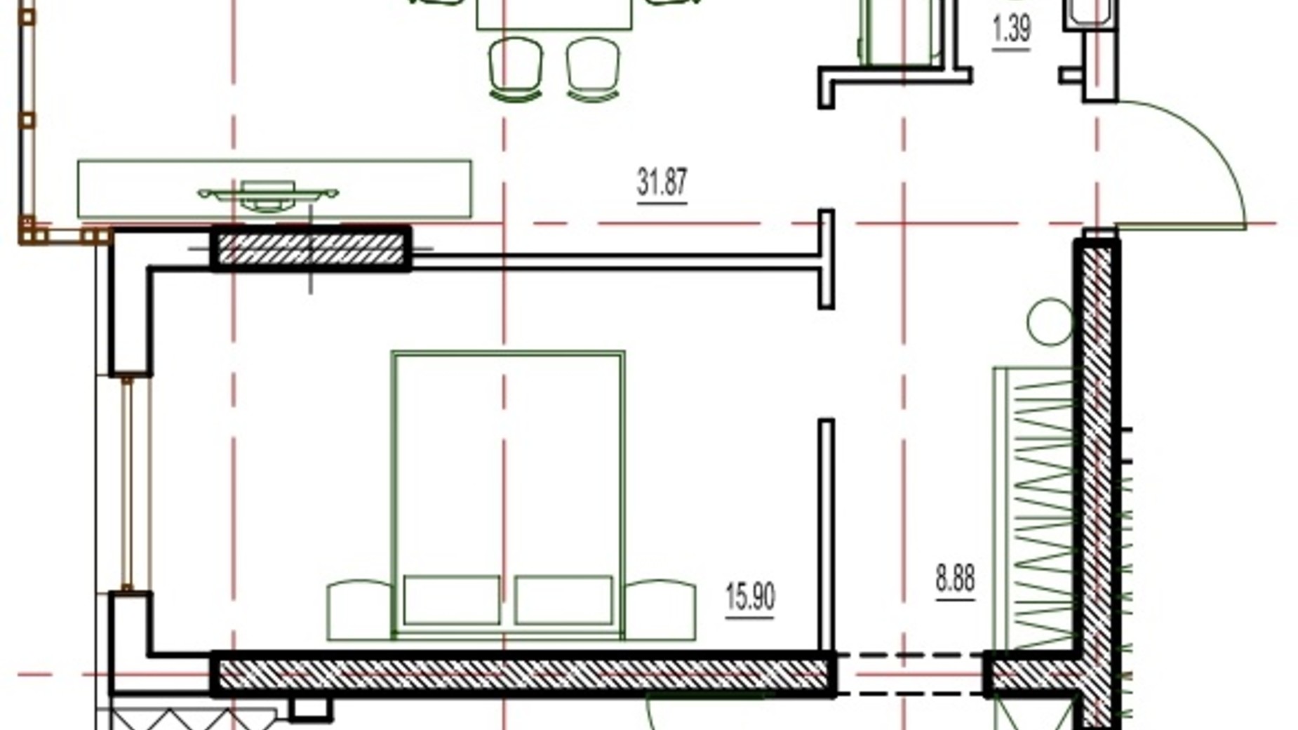 Планировка 2-комнатной квартиры в ЖК Derby Style House 77.37 м², фото 165839