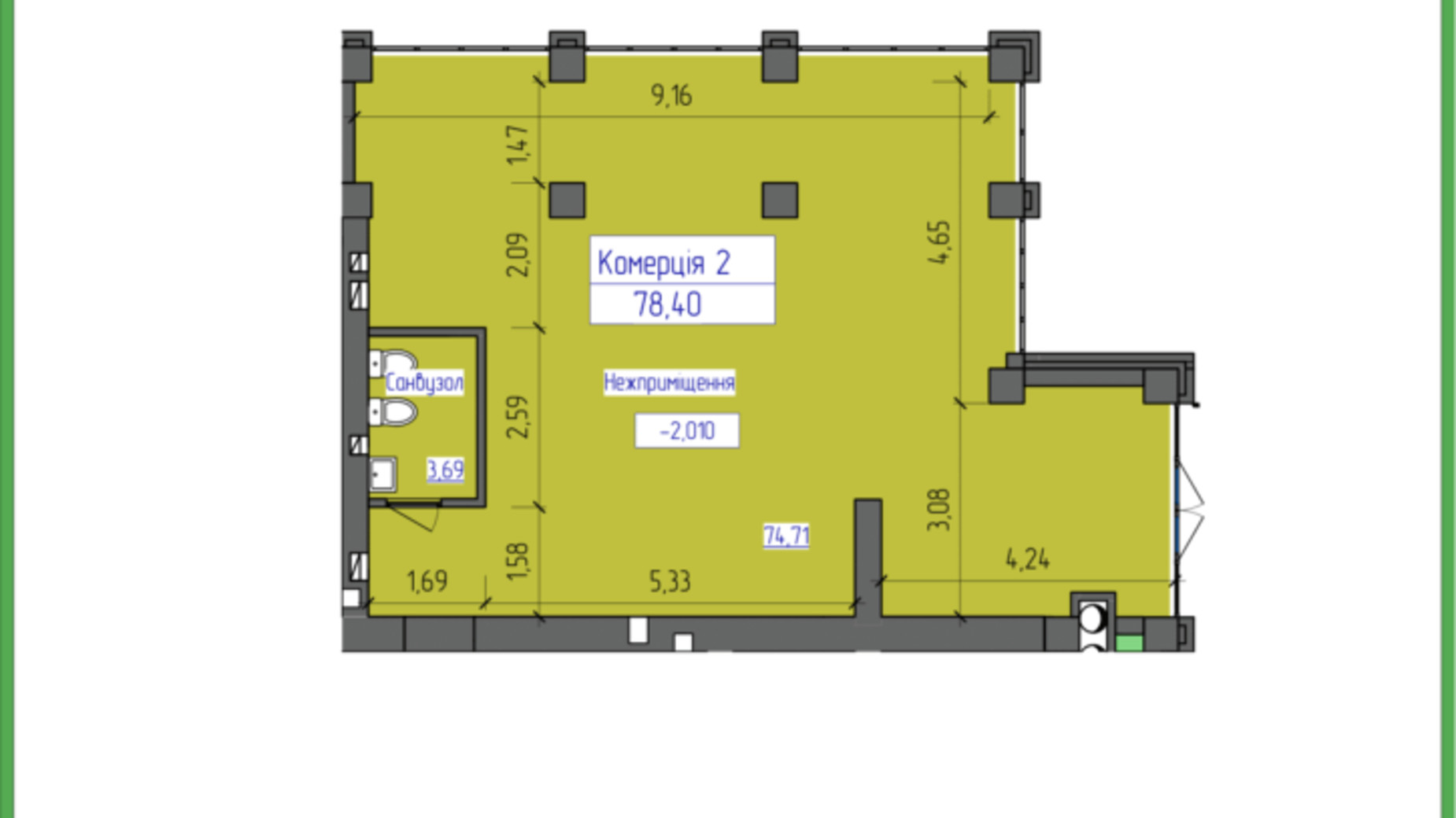 Планировка помещения в ЖК Олимпийский 78.4 м², фото 166570