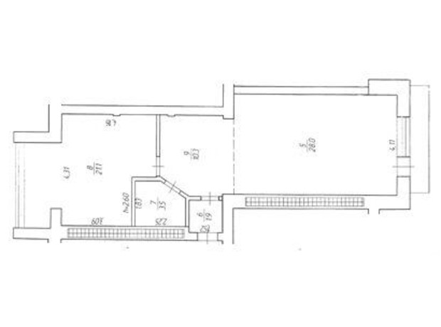 ЖК Rivbud: планировка 1-комнатной квартиры 65.9 м²