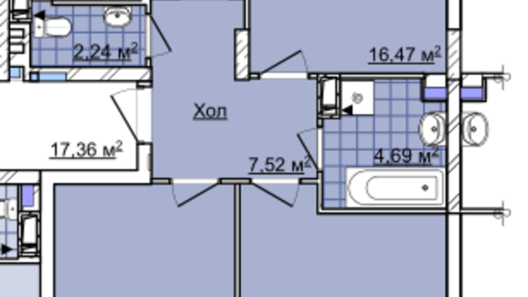 Планування 3-кімнатної квартири в ЖК Imperial Park Avenue 102.91 м², фото 167224