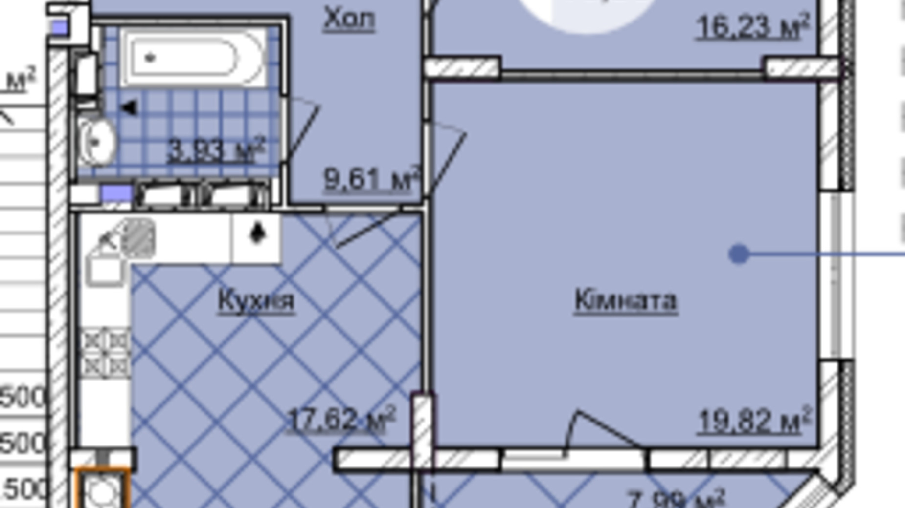 Планування 2-кімнатної квартири в ЖК Imperial Park Avenue 79.56 м², фото 167228