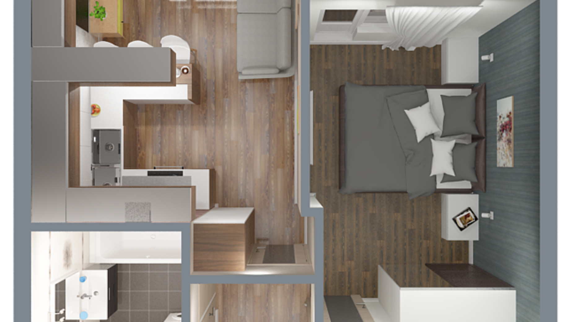 Планування 1-кімнатної квартири в ЖК А12 на Симоненка 34 м², фото 167814