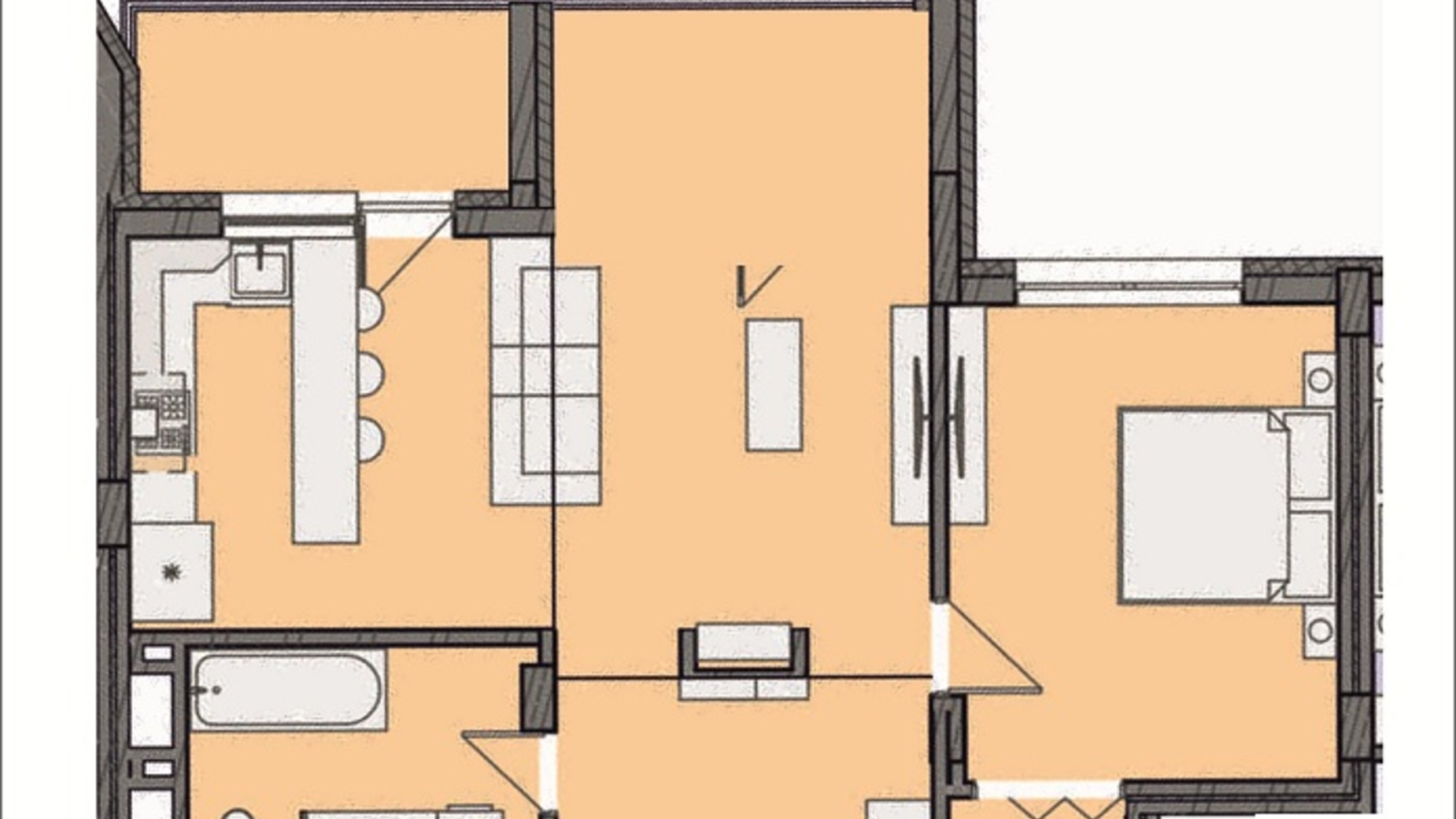 Планування 2-кімнатної квартири в ЖК Residents Park 75 м², фото 169025