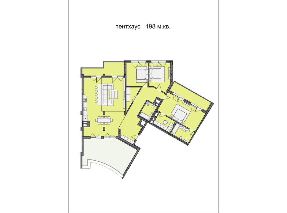 Планировка 4-комнатной квартиры в ЖК Residents Park 198 м², фото 169032 Планировка 4-комнатной квартиры в ЖК Residents Park 198 м², фото 169032