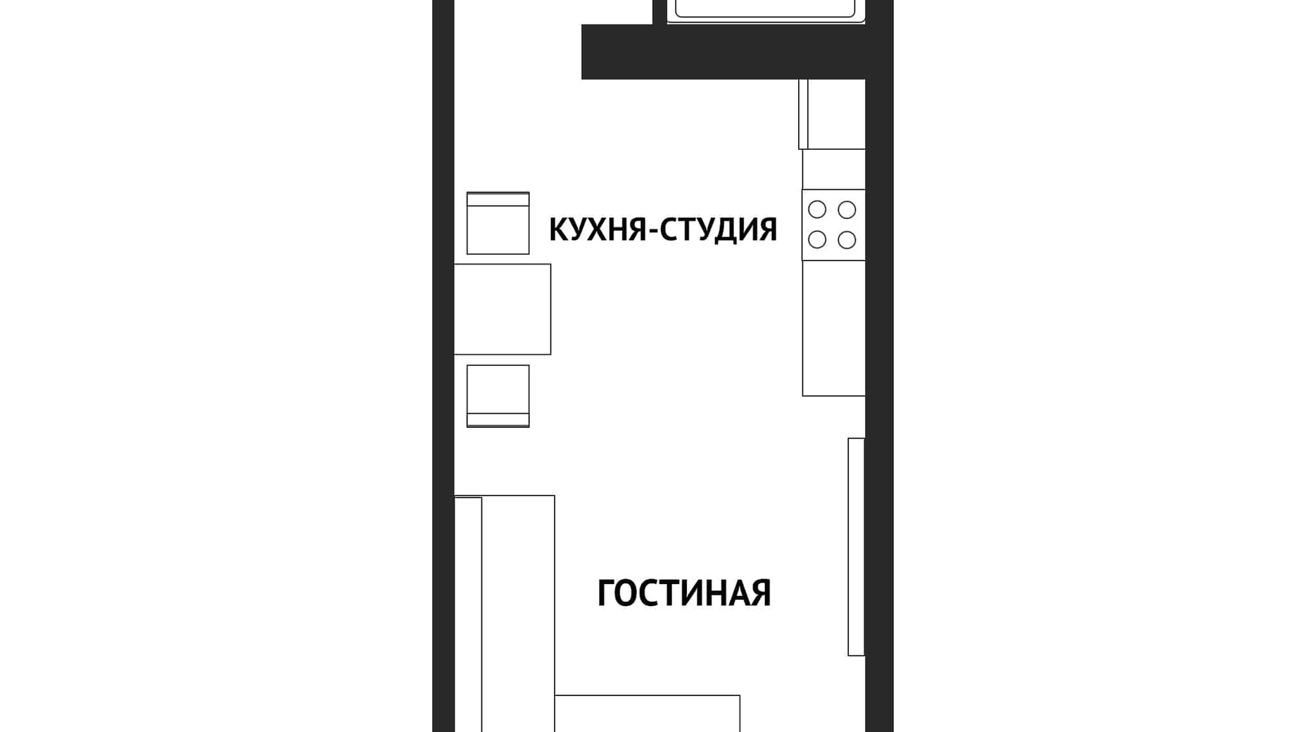 Планировка 1-комнатной квартиры в ЖК Воробьевы горы family 33.4 м², фото 174833