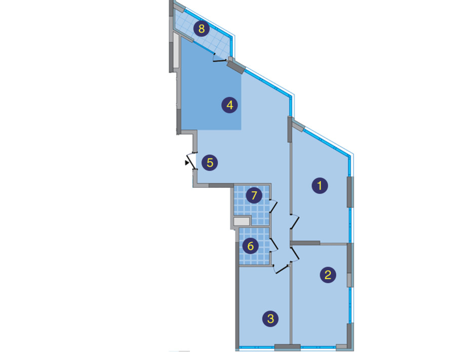 Планировка 3-комнатной квартиры в ЖК Заречный 118.71 м², фото 176665 Планировка 3-комнатной квартиры в ЖК Заречный 118.71 м², фото 176665
