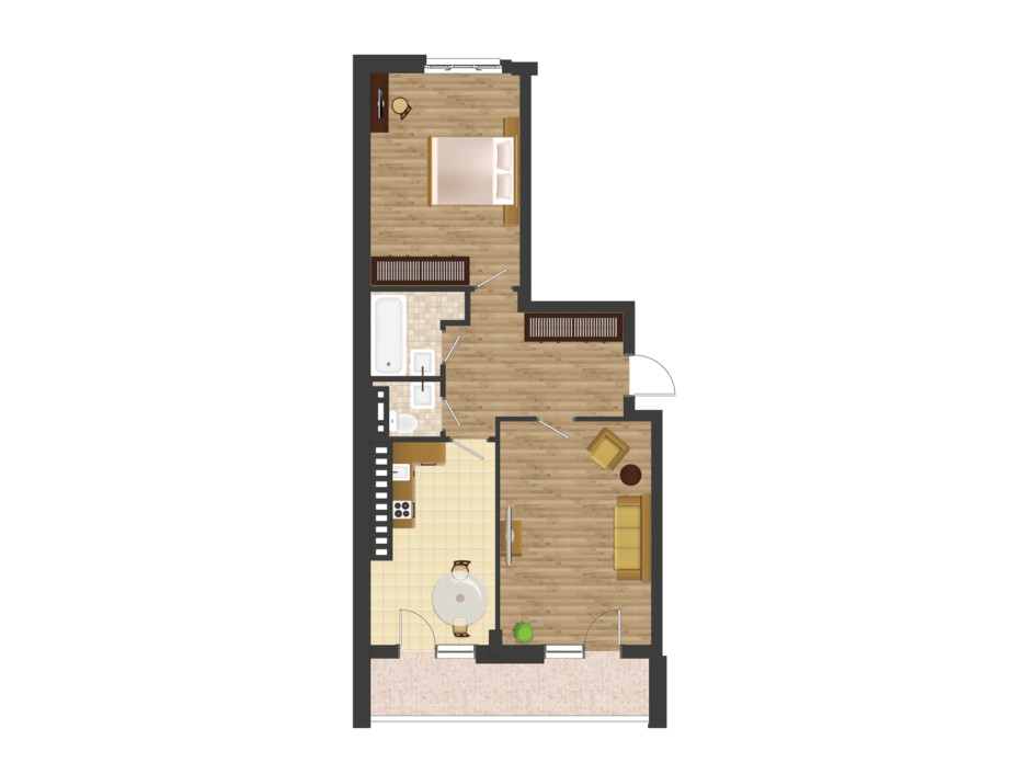 Планировка 2-комнатной квартиры в ЖК Золотая Эра 74.15 м², фото 177532 Планировка 2-комнатной квартиры в ЖК Золотая Эра 74.15 м², фото 177532