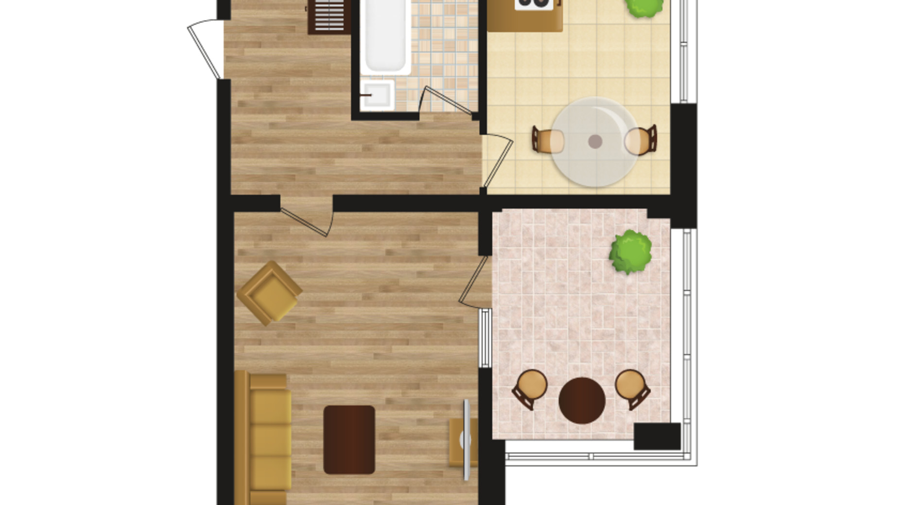 Планировка 1-комнатной квартиры в ЖК Золотая Эра 52.5 м², фото 177543