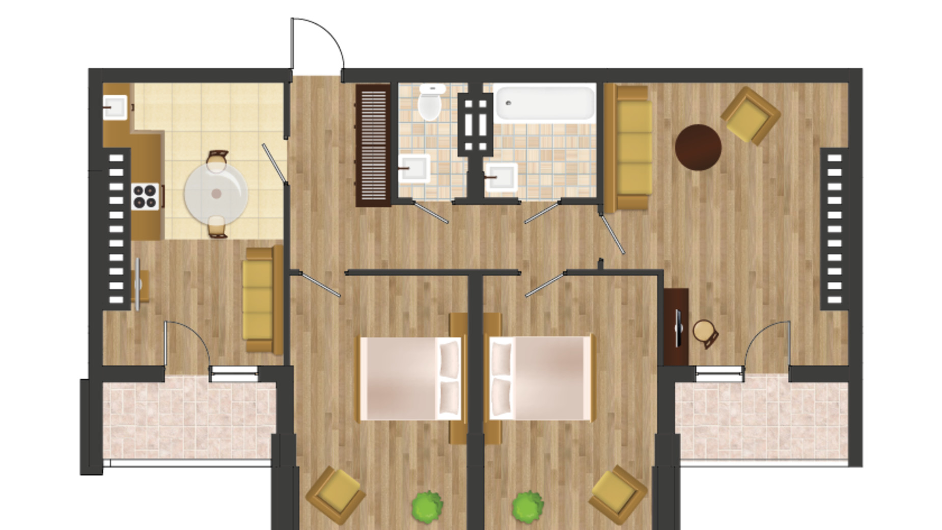 Планування 3-кімнатної квартири в ЖК Золота Ера 99.7 м², фото 177549