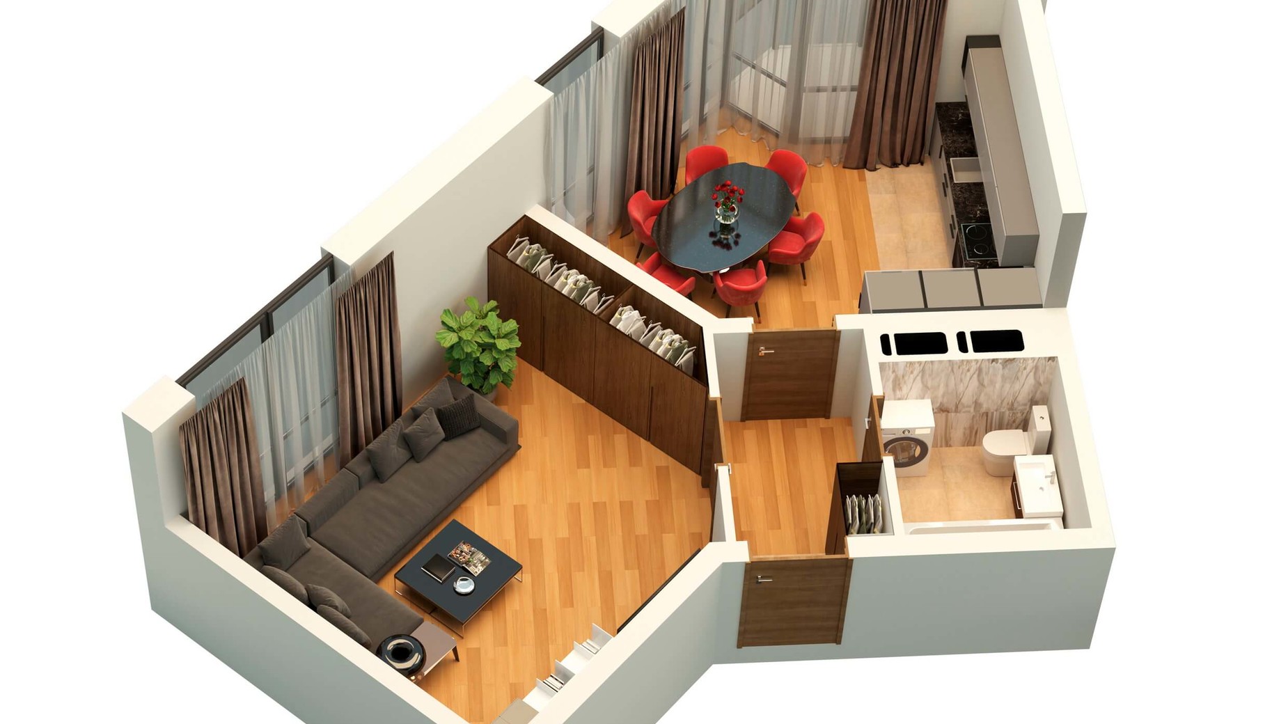 Планування 1-кімнатної квартири в ЖК Щасливий Platinum 47 м², фото 177954
