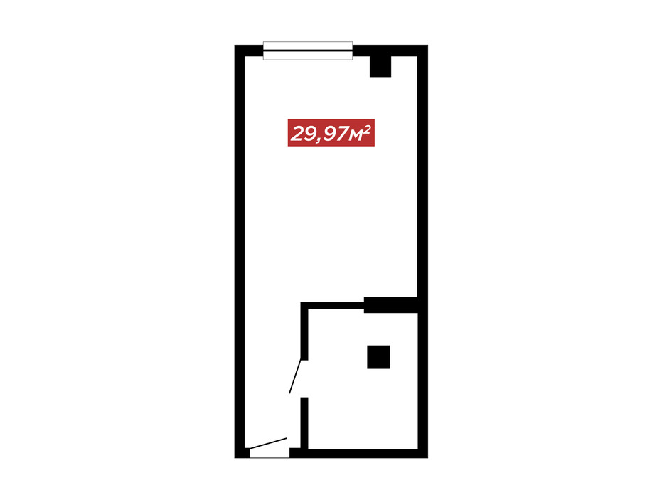 Планировка 1-комнатной квартиры в ЖК IT-парк Manufactura Next 29.97 м², фото 179599 Планировка 1-комнатной квартиры в ЖК IT-парк Manufactura Next 29.97 м², фото 179599