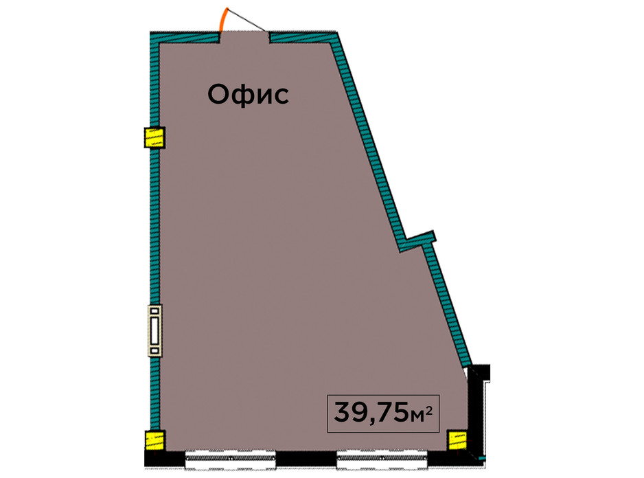 Планування 1-кімнатної квартири в ЖК IT-парк Manufactura Next 39.75 м², фото 179612 Планування 1-кімнатної квартири в ЖК IT-парк Manufactura Next 39.75 м², фото 179612