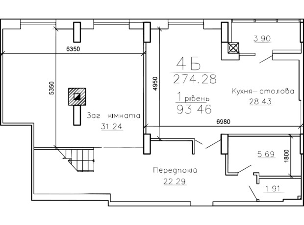 ЖК Панорама: планування 4-кімнатної квартири 274.28 м²