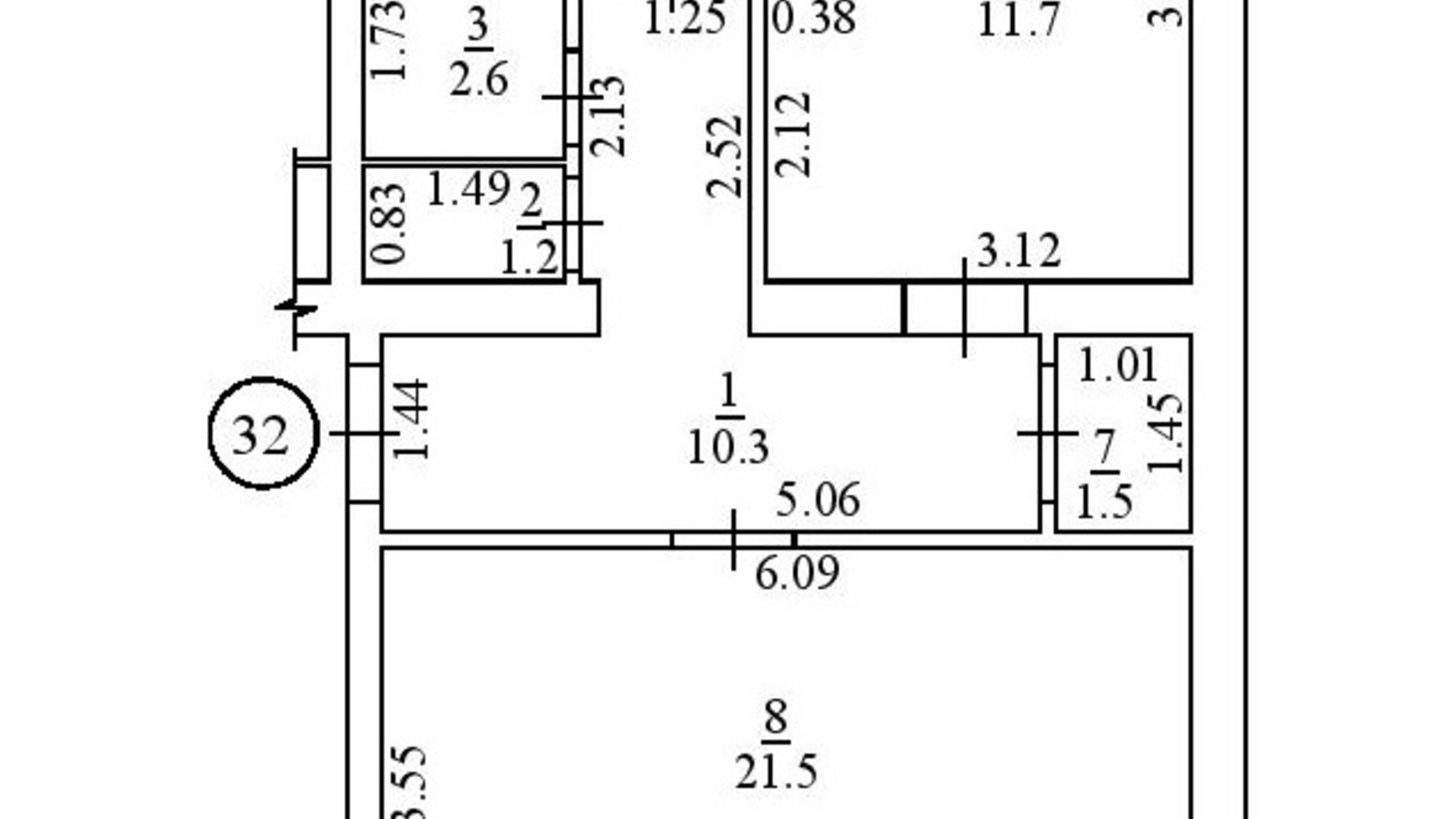 Планування 2-кімнатної квартири в ЖК пров. Лютневий, 3 60.2 м², фото 183082