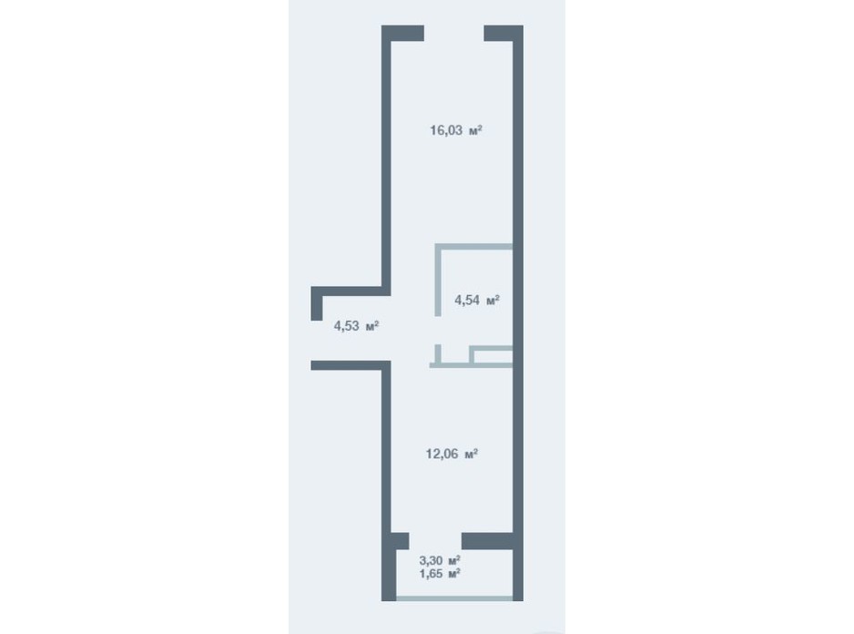 Планування 1-кімнатної квартири в ЖК Новосел 38.53 м², фото 186935 Планування 1-кімнатної квартири в ЖК Новосел 38.53 м², фото 186935