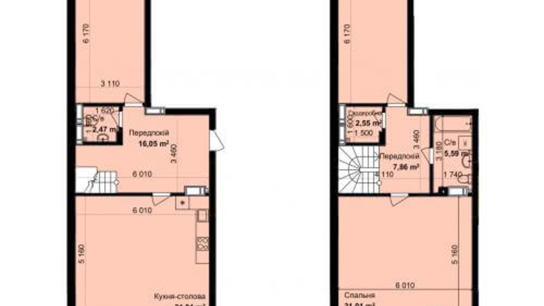 Планування багато­рівневої квартири в ЖК Кришталеві джерела 138.06 м², фото 187132