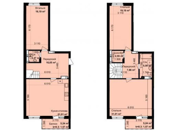 ЖК Кришталеві джерела: планировка 3-комнатной квартиры 138.06 м²