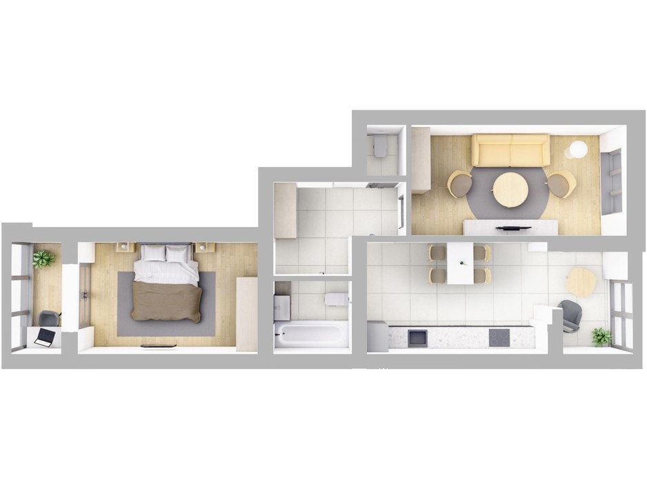 Планировка 2-комнатной квартиры в ЖК На Щасливому, дом 29 68.5 м², фото 187451 Планировка 2-комнатной квартиры в ЖК На Щасливому, дом 29 68.5 м², фото 187451