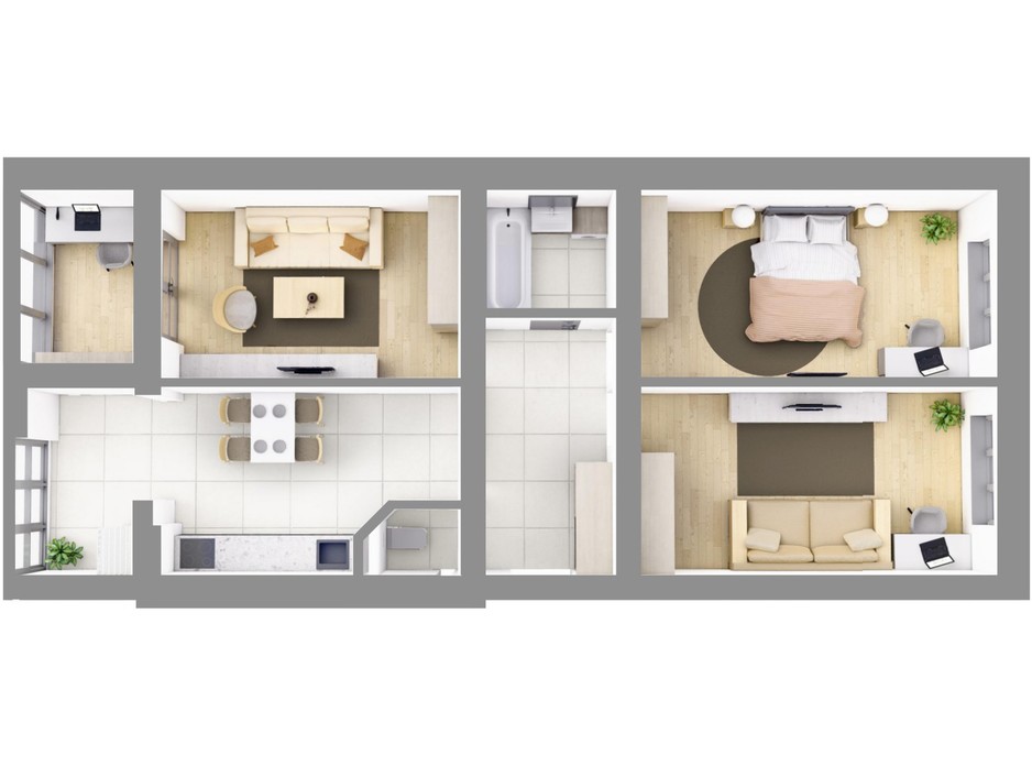 Планировка 3-комнатной квартиры в ЖК На Щасливому, дом 29 86.6 м², фото 187452 Планировка 3-комнатной квартиры в ЖК На Щасливому, дом 29 86.6 м², фото 187452