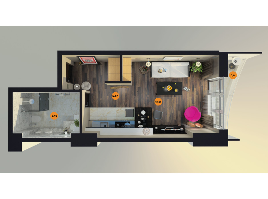 Планування квартири студії в ЖК Unity Towers (Юніті Тауерс) 30.4 м², фото 188361 Планування квартири студії в ЖК Unity Towers (Юніті Тауерс) 30.4 м², фото 188361