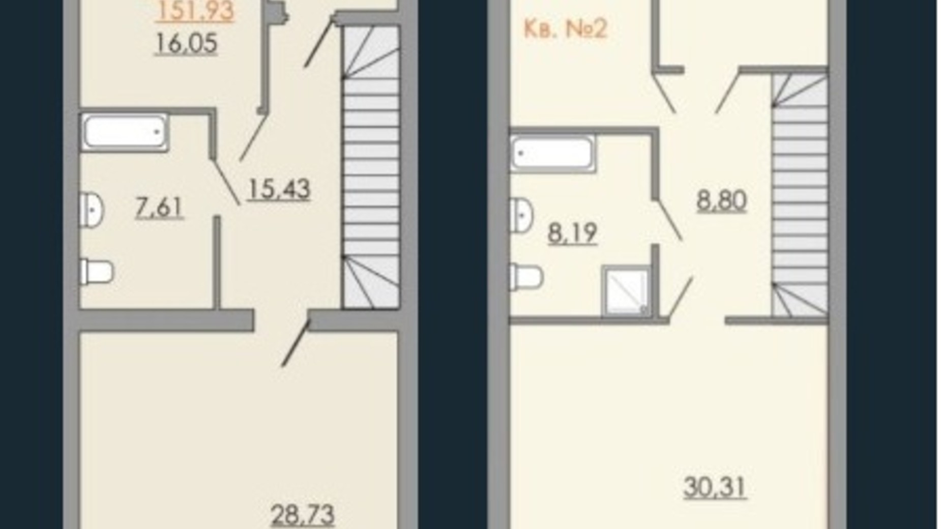 Планування таунхауса в Таунхаус Європейський квартал 151.93 м², фото 190250