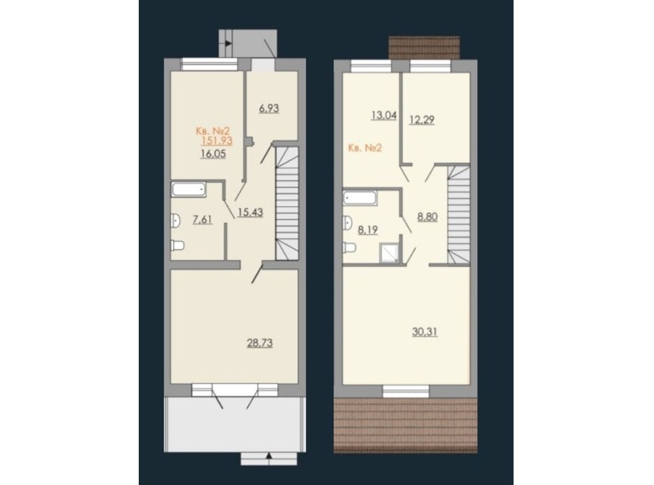 Планировка многоуровневой квартиры в Таунхаусы Европейский квартал 151.93 м², фото 190250 Планировка многоуровневой квартиры в Таунхаусы Европейский квартал 151.93 м², фото 190250