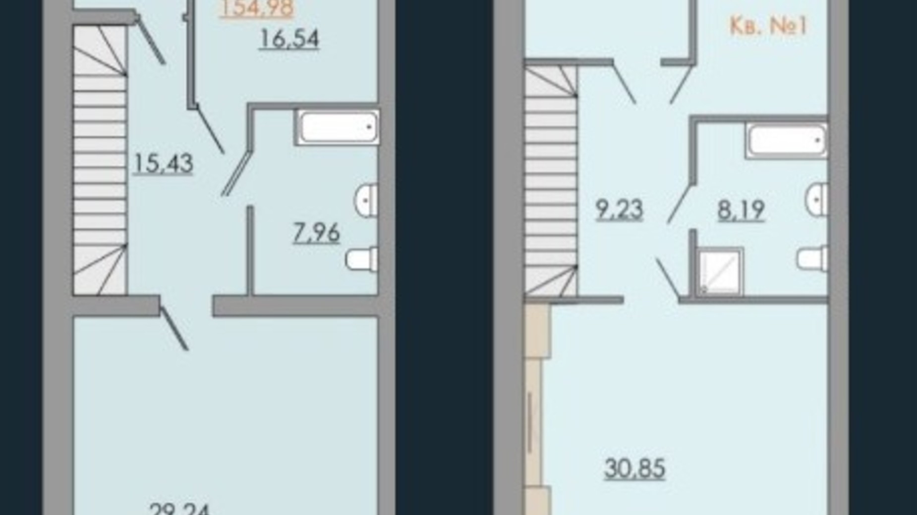 Планування таунхауса в Таунхаус Європейський квартал 154.98 м², фото 190251