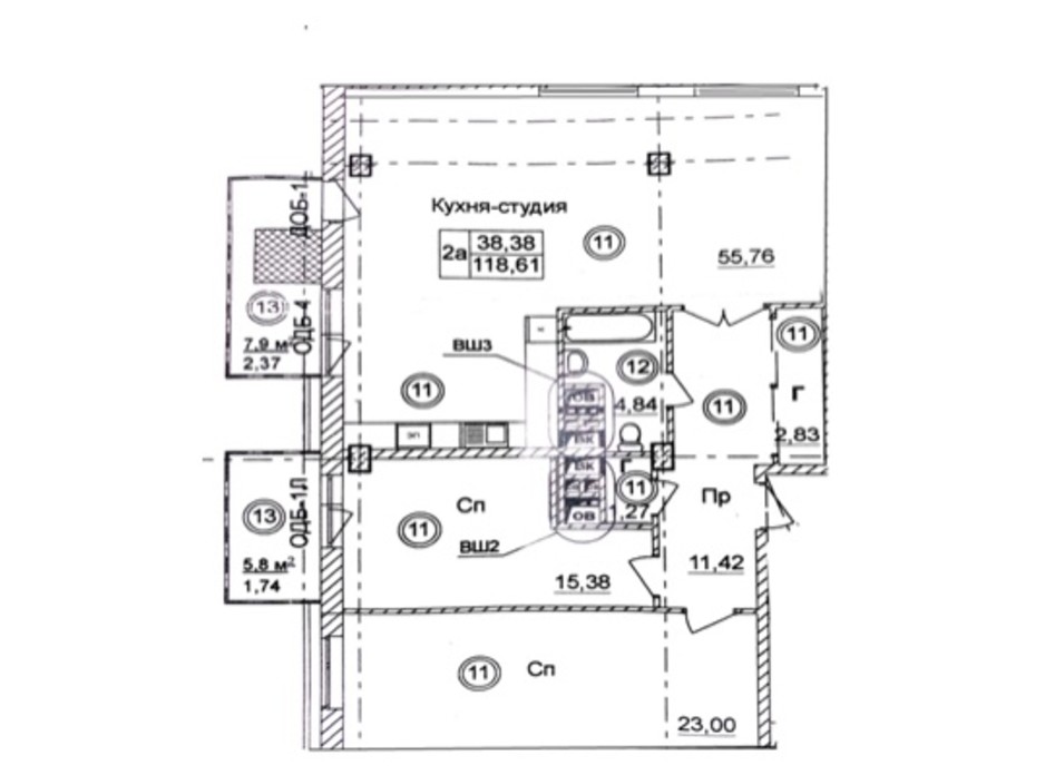 Планування 3-кімнатної квартири в ЖК Ясна поляна 2 118.7 м², фото 190548 Планування 3-кімнатної квартири в ЖК Ясна поляна 2 118.7 м², фото 190548