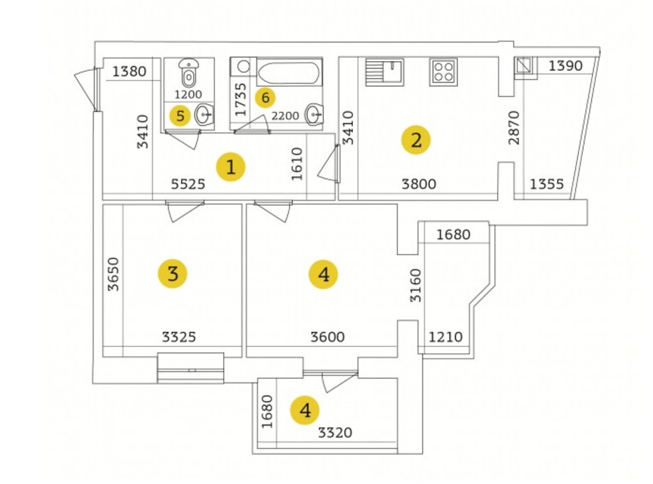 Планировка 2-комнатной квартиры в ЖК Тетеревский Бульвар 71.09 м², фото 193132 Планировка 2-комнатной квартиры в ЖК Тетеревский Бульвар 71.09 м², фото 193132