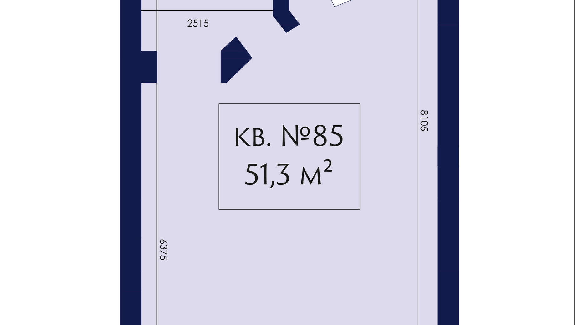 Планировка 1-комнатной квартиры в ЖК Маgнит, Дом на Фонтане 51.3 м², фото 193135