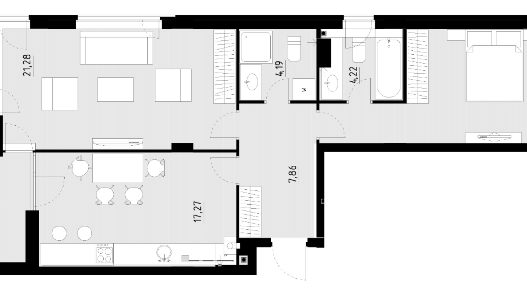 Планировка 2-комнатной квартиры в ЖК Wellness Park 74.7 м², фото 194648